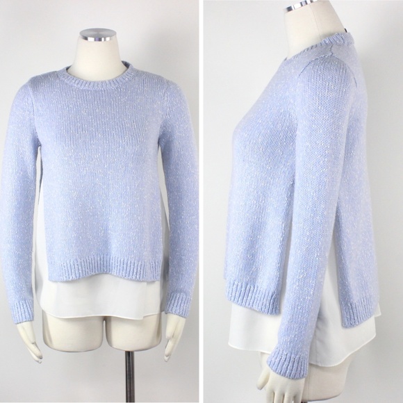 Club Monaco Sweaters - Club Monaco Sweater Twofer Blue Side Splits Chunky